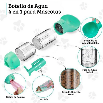 Botella Portátil 4 en 1 para Mascotas🐶🐱
