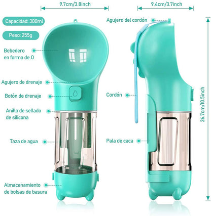 Botella Portátil 4 en 1 para Mascotas🐶🐱