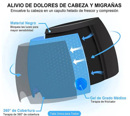 🧊 Gorro para Alivio del Dolor de Cabeza y Migraña – Terapia de Frío y Calor 🌡️